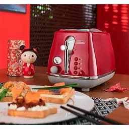 Тостер DeLonghi CTOC 2103 R Icona Capitals червоний (00000018618) - мініатюра 3