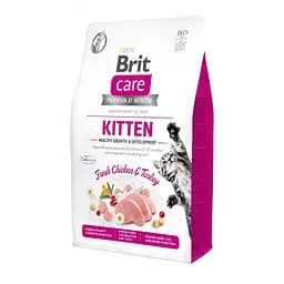 Сухий корм для котят Brit Care Cat GF Kitten HGrowth & Development 2 кг (курка та індичка) - мініатюра 2