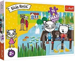 Набір Пазли - (15 елм. MAXI) - "Кошеня Кітті на озері" / Кошеня Кіті