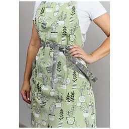 Кухонний фартух Прованс Рослинки сіро-зелений