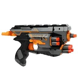 Пистолет ZC 7166, механический, с патронным магазином, 10 мягких патронов, 28 см, серый