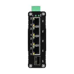 PoE-комутатор 5-портовий E-LINK LNK-IMC104GP-SFP IN 12-48V (73-00126) - мініатюра 2