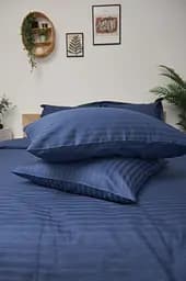 Комплект постільної білизни Moon&Star євро 200х220 наволочки 2х70х70 Delfi Blue Satin Stripe - мініатюра 3