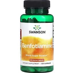 Бенфотіамін Swanson Benfotiamine 80 мг 120 капсул (100-93-2290573-20)