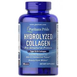 Препарат для суглобів і зв'язок Puritan's Pride Hydrolyzed Collagen, 180 каплет