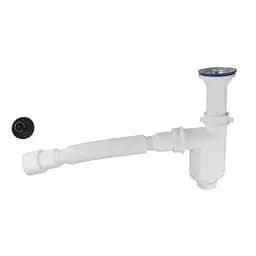 Сифон для мийки Bakimay PL1061 прямоточний з гофротрубою 1 1/2" 40x40/50 мм 30412
