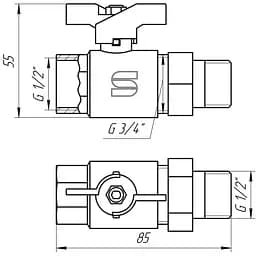 Кран кульовий прямий з американкою Selba 1/2″ КБ SL1509 - мініатюра 3