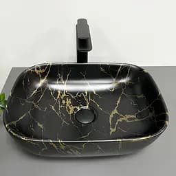 Умивальник VBI Ravenna marble black matt накладний VBI-011209, Чорний матовий - мініатюра 3