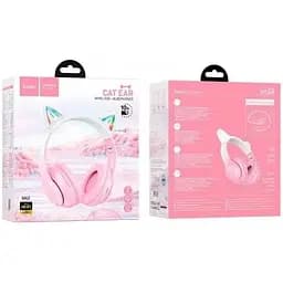 Навушники бездротові Hoco Cat Ears BT Headphones W42 з вушками біло-рожеві - мініатюра 2