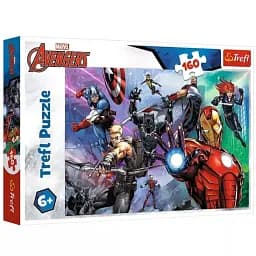 Пазлы детские 160 элементов "Мстители Marvel: Герои всегда готовы" Trefl, для детей от 6 лет 15424