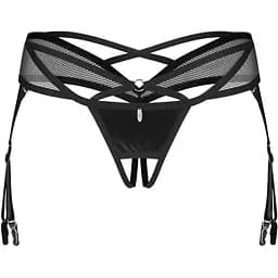 Стринги Obsessive Dominna otwarte S/M (черный)