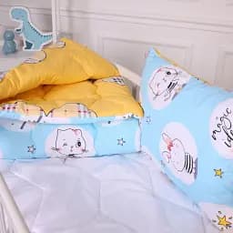 Набір дитячий MirSon зима Kids Time 20-0044 Cats and bunnies 110x140 см бавовна: ковдра з подушкою (2200009671289) - мініатюра 2