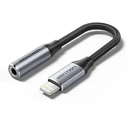 Переходник Lightning to 3.5mm 0.1m cotton braided aluminum gray Vention (BMBHA)