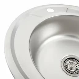 Кухонна мийка з нержавіючої сталі Platinum декор 490 (0,6/170 мм), Decor - мініатюра 2
