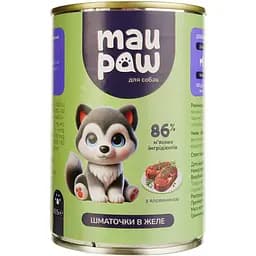 Набір вологого корму для дорослих собак MAU PAW шматочки в желе 2.905 кг (6 шт. + 1 шт. подарунок х 415 г) - мініатюра 3
