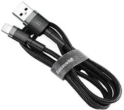 Кабель Baseus cafule Cable USB For lightning 2.4A 1 м Сірий+Чорний - мініатюра 2