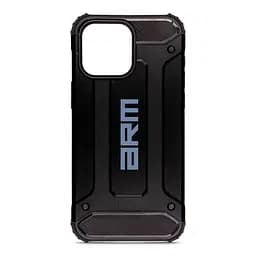 Чехол для Apple iPhone 15 Pro Max, Panzer, черный, противоударный, бронированный, милитари, панель-накладка, защита всего корпуса, защита дисплея и камеры, термополиуретан (TPU) + поликарбонат (PC), ArmorStandart (ARM73741)