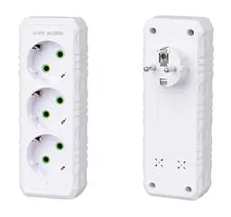 Розетка тройник с заземлением Voltronic F-101 White, 3 розетки, 2500W, 10A, 110-250V - мініатюра 1