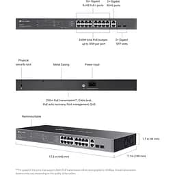 20-портовий гігабітний комутатор, ES220GMP TP-LINK - мініатюра 7