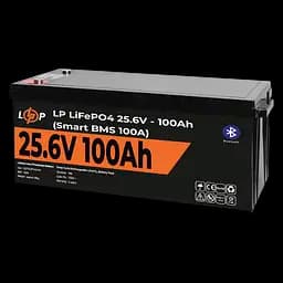 Акумулятор LP LiFePO4 24V (25,6V) - 100 Ah (2560Wh) (Smart BMS 100А) з BT пластик - мініатюра 3