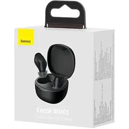 Наушники Baseus Encok WM01 черные блютуз 5.3 стерео в кейсе