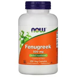 Натуральна добавка NOW Fenugreek 500 mg, 250 капсул
