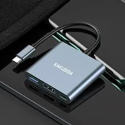Конвертор USB Hub Kakusiga KSC-750 Type-C на USB 3.0 HDMI Type-C PD - мініатюра 5