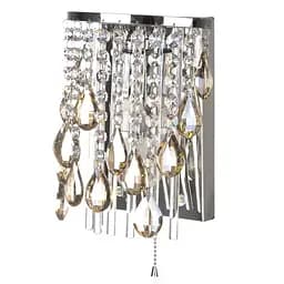 Бра Brille BCL-433W/1 настінне накладне кришталеве з вимикачем класичне E14