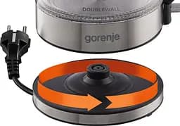 Gorenje Електрочайник 1.7л, 2,200 Вт, strix контроль, скло, чорний - мініатюра 8