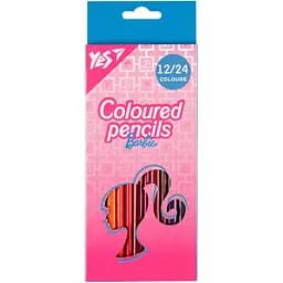 Олівці кольорові Yes Barbie двосторонні 12 шт. 24 кольори (290747)