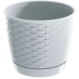 Горщик для квiтiв Prosperplast Ratolla круглий з пiдставкою, 250 мм, бiлий (70766-449)