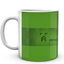 Кружка GeekLand Minecraft Майнкрафт Крипер Зеленая полоса MС.02.372 330 мл белая