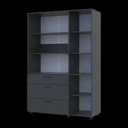 Шафа для одягу Doros Торн Антрацит 3 ДСП/3Ш (полиці) 135х51.6х200 (44900494) - мініатюра 7