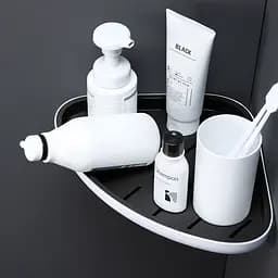 Полиця кутова МВМ My Home BP-26 біла з чорним (BP-26 WHITE/BLACK) - мініатюра 4