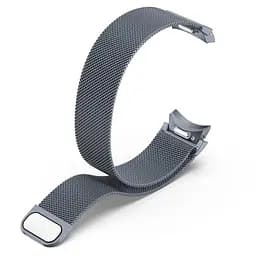 Браслет Milanese Button для Samsung Galaxy Watch 5 - темно-сірий ширина кріплення 20мм металевий Watchbands (W42-7WB83145208) - мініатюра 5
