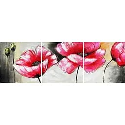 Картина (Триптих) Квіти. Ручна робота QP20 Brille D5-019
