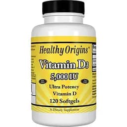 Вітаміни та мінерали Healthy Origins Vitamin D3 5000 IU, 120 капсул