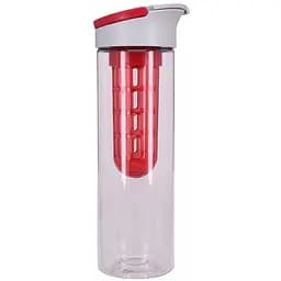 Бутылка для воды Bergamo Clear, 800 мл, серая с красным (20223wb-02)