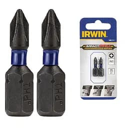 Біта IMPACT PRO 1/4"/25мм PZ2 2 шт, IRWIN
