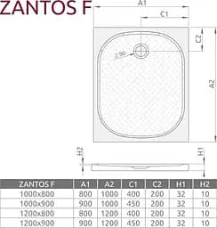 Душовий піддон Radaway Zantos F 100 x 80 M3ZNF1080-06 - мініатюра 3