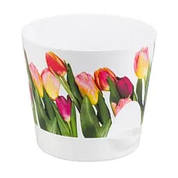 Кашпо Idea Home з прикореневим поливом 1.6 л (3077-IH-тюльпани)