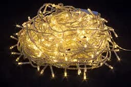 Гирлянда нить на елку Тепло Белая 28 метров 400 лампочек Laplandia светодиодная от сети прозрачный провод (ww.01.5Т.400-)