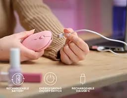 Миша Trust Puck Rechargeable Wireless Ultra-Thin Silent Pink (24125) [93106] - мініатюра 7