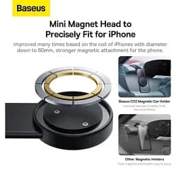 Автомобільний тримач холдер Baseus C02 Magnetic Phone Holder SUCC000201 Black - мініатюра 5