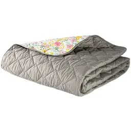 Двостороннє покривало Ideia Стиль Cube квіти та сірий 240 х 210 см (8-32405 сірий/квіти)