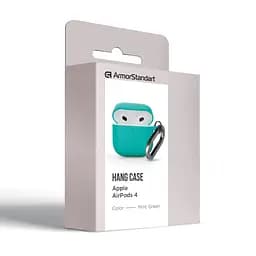 Силіконовий чохол для навушників Apple AirPods 4, Hang Case, бірюзовий, ультратонкий захисний кейс товщиною 2 мм, захист від подряпин, пилу та ударів, компактний, з карабіном для кріплення, ArmorStandart (ARM81287) - мініатюра 8