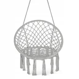 Крісло-гойдалка 4FIZJO Boho Dream 80 см підвісна, плетена Grey (P-5905973404525)