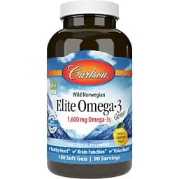 Омега-3 Carlson Elite Omega-3 Gems смак лимона 180 желатинових капсул