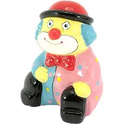 Копилка Клоун керамическая 13х10х7 см розово-голубая