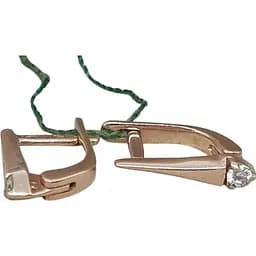 Золоті сережки ЮЗ "Багет" з діамантами. 21102